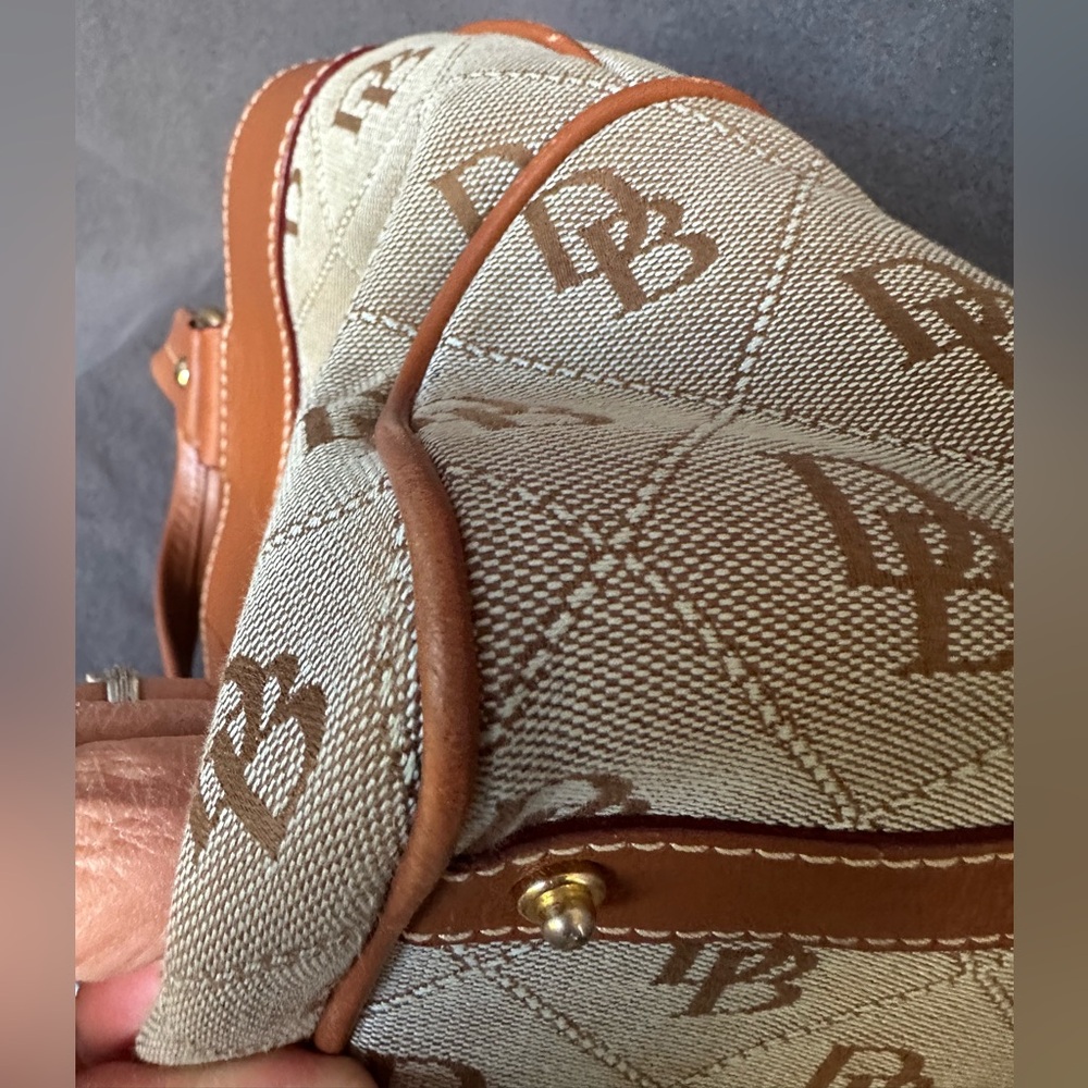 Vintage Dooney & Bourke Ice Blue Mini East/West Handle Tote Handbag - Picture 15 of 16